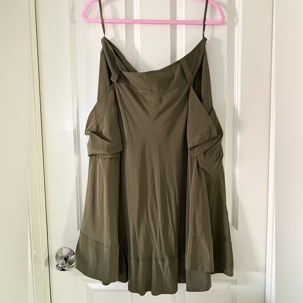 DKNY 100% SILK Women’s Olive Green Skirt
